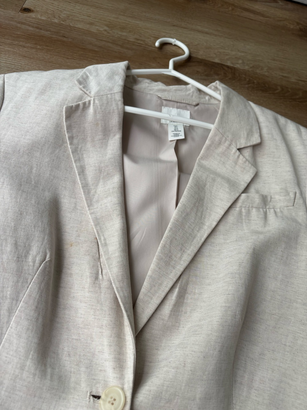 H&M Light Beige Oversized Linen-Blend Blazer - Picture 12 of 13
